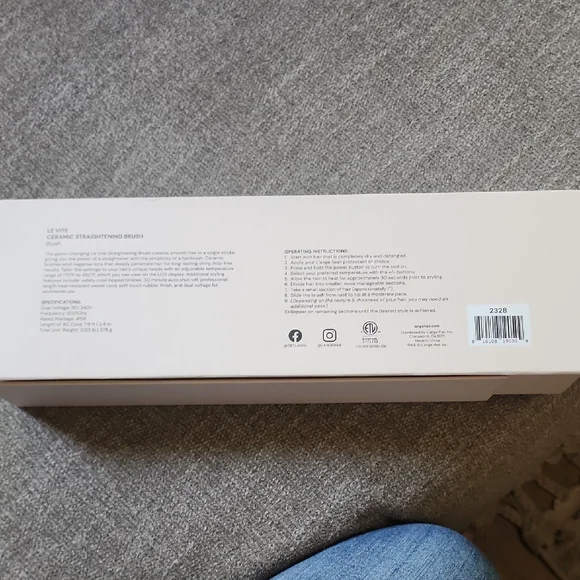 L’ange Le Vite Pink Ceramic Hair Straightening Brush - Picture 6 of 6